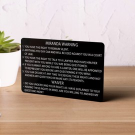 Alunmair 3 PCS Black Metal Miranda Warning Card for U.S. Law Enforcement Officers