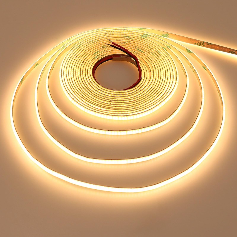 GOMING 12V 5mm Width COB LED Strip Light Warm White