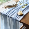 FEXIA Blue Table Runner Cheesecloth 30x118 Inches Rustic Boho Gauze for Wedding Baby Shower Bridal Shower First Communion and Home Decorations