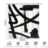 Kalmico Black White Abstract Shower Curtain 60Wx72L Inch Modern Line
