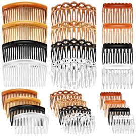 24 Pieces French Hair Side Combs Set Plastic Twist Comb Hair Clip Combs Accessories for Girls Women (9/11 /23 Teeth Side)