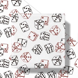 RUSPEPA Dice Game Wrapping Paper Roll, Mini Roll, Black and Red Dice Patterns, Funny Gamble Gift Wrap Paper Perfect for Casino-Themed Parties, Game Lovers and Birthday Gifts, 17 Inches X 16.4 Feet