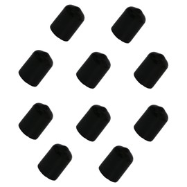 Ohamtes 10PCS ID15mm(19/32") Black PVC Rubber End Caps, Vinyl Flexible End Caps, Round Pipe End Caps, Bolt Thread Protector Safety Caps
