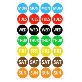 Remarkable 7 Days of The Week Labels Color Coding Dot Round Self Adhesive Stickers,1inch Round Dot Stickers-Mon,Tue,Wed,Thurs,Fri,Sat Sun-Food Rotation Labels(500 Pcs)
