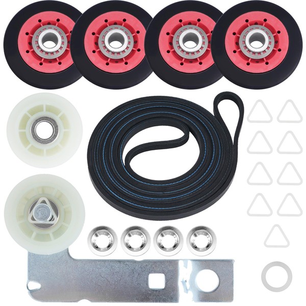 Dryer Idler Pulley Kit Drum Roller Repair Kit May-tag MEDX655DW1/MEDB765FW0/MEDB835DW4/MEDB835DW3/MEDC215EW1/MEDB855DC4/MED5500FW1/MGD5500FW0