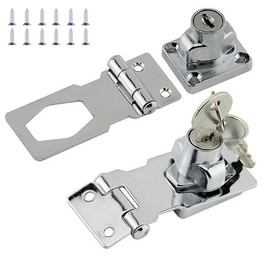 Hasp Door Lock 2 Pcs Heavy Duty Padlocks with Keys - (2.5in) Hasp and Staple Set for Loft Hatch Lock, Gate Lock, Cupboard Locks, Locker Padlocks, Cabinet Lock
