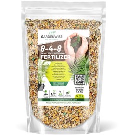 Gardenwise 8-4-8 Professional Palm Tree Fertilizer Plant Food; for Indoor Potted Plants and Outdoor Landscape Palm Trees; Quick-Release Nitrogen Fertilizer and Continuous Feeding (5 QUARTS)