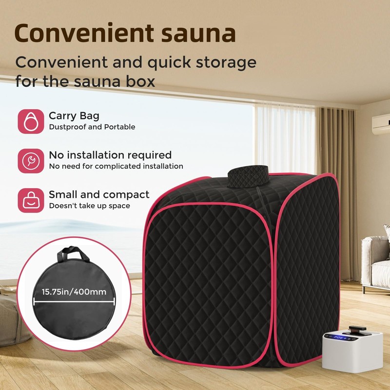 FniOk Portable Steam Sauna at Home, 9 Levels Heating, Sauna