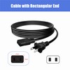 CJP-Geek 8ft 2-Prong Square AC Power Cord Cable Lead Replacement
