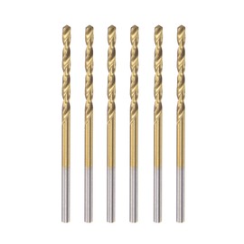 uxcell 2.3mm Drill Bits High Speed Steel Straight Shank 52mm Length Twist Drill Bit Fully Ground Titanium Coated 6 Pcs