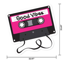 MightySkins Good Vibes Tape Peel and Stick Art Removable Cute Stylish Funny Cartoon Dorm Room Decor Vinyl Wall Decals Sticker, 36" On Its Longest Side