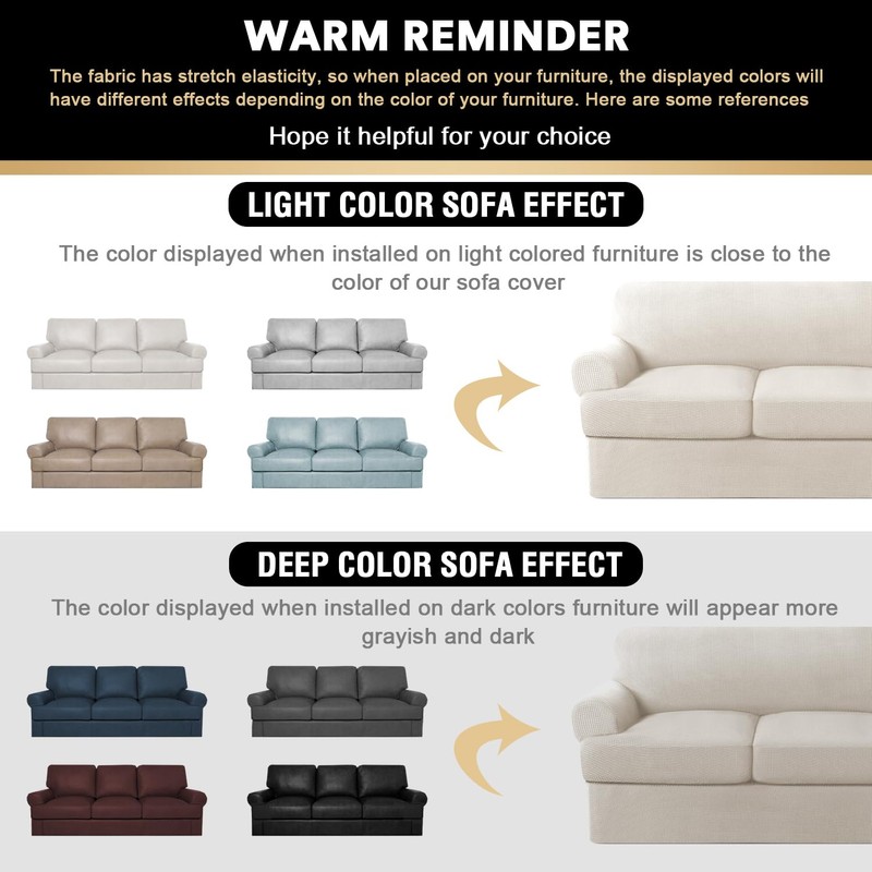 PrinceDeco T Cushion Sofa Slipcover 4 Pieces Sofa Covers for