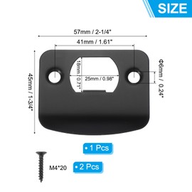 PATIKIL Door Strike Plate 2-1/4"x1-3/4", Round Corner Extended Lip Strike Plate, Universal Security Latch Strike Deadbolt Strike with Screw Interior & Exterior Doors,Black