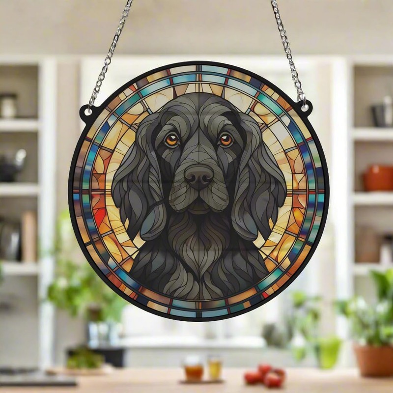 Image Industry Cocker Spaniel Black Stained Glass Effect Suncatcher -