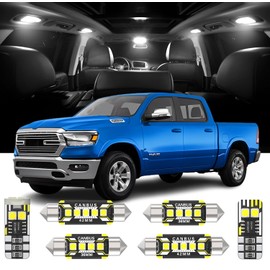 AENVTOL 16 Pieces Ram LED Interior Lights Kit Replacement for Dodge Ram 1500 2500 3500 2019-2024 White 6000K Interior LED Bulbs + License Plate Lights, Install Tool
