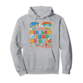 Groovy Hello Middle School We Back Sunglass Teacher Girls Pullover Hoodie