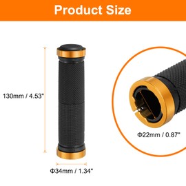 HARFINGTON 2 Pairs Bike Handlebar Grips Double Lock On Non-Slip Bicycle Grips Fit 7/8" Handlebars for Mountain Road Foldable MTB BMX Scooter Cruiser Tricycle, Yellow