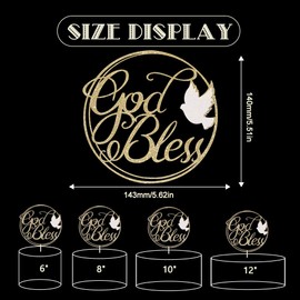 LINLULU - Decoración para tarta con paloma, con purpurina dorada, bautismo religioso, bautizo, dedicación, decoración de recuerdo