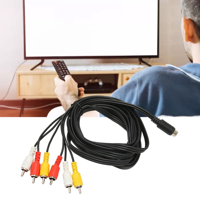 Mini DIN to 6 RCA Cable 9 Pin Clear Signal