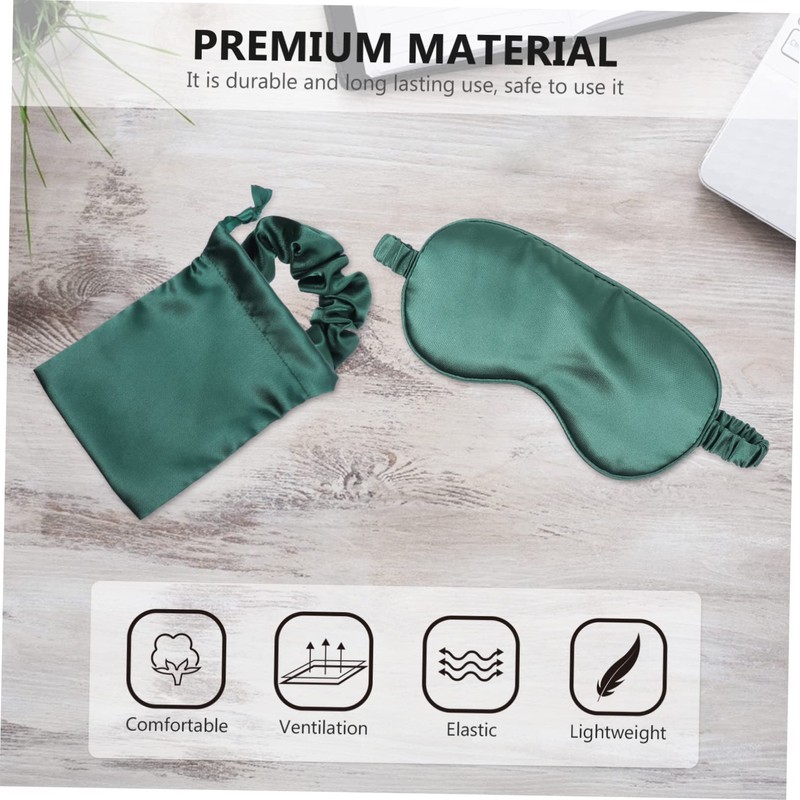 Baluue 3Pcs Silk Sleep Eye Mask Set with Hair Scrunchies