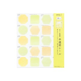 Midori 82646006 Colored Paper Seal, Translucent, Yellow