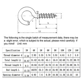 BOZONLI Screw Hooks Ceiling Hooks Galvanised Hook Screws Ceiling Hook Cup Hook Total Length 25 mm Pack of 100