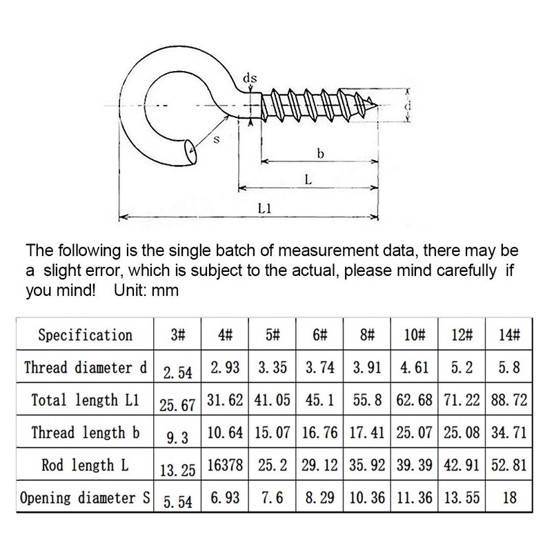 BOZONLI Screw Hooks Ceiling Hooks Galvanised Hook Screws Ceiling Hook