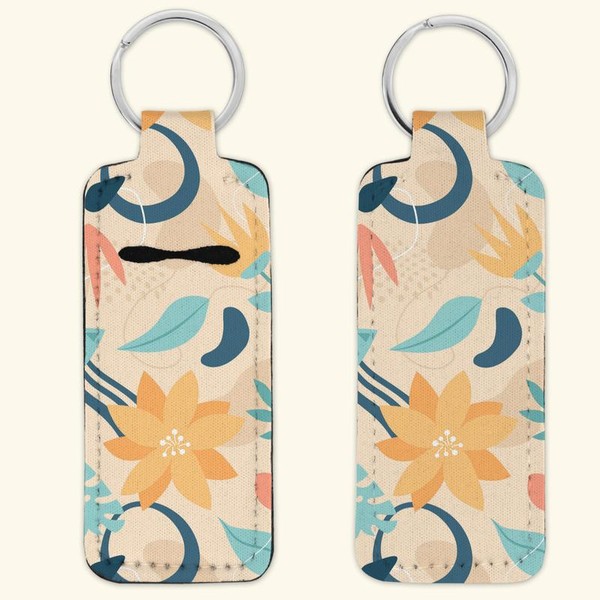 Cute Floral Flowers, Retro Boho, Y2K Pattern Lipstick Chapstick Holder