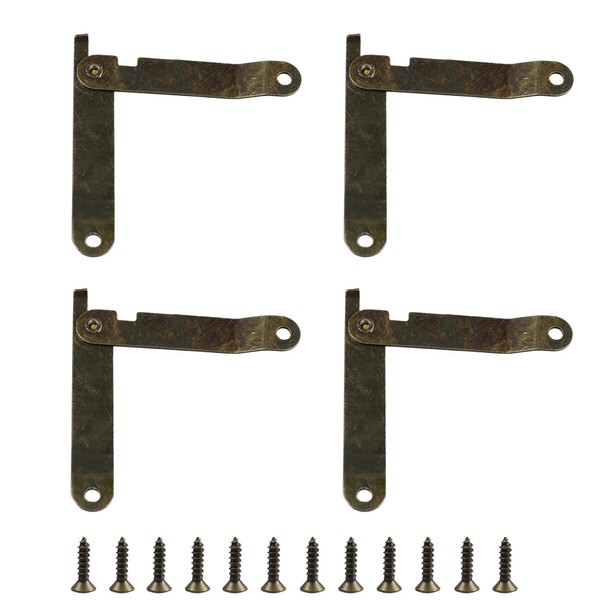 Runseaway 4PCS Antique Bronze Lid Support Hinges, Rotatable Folding Lift