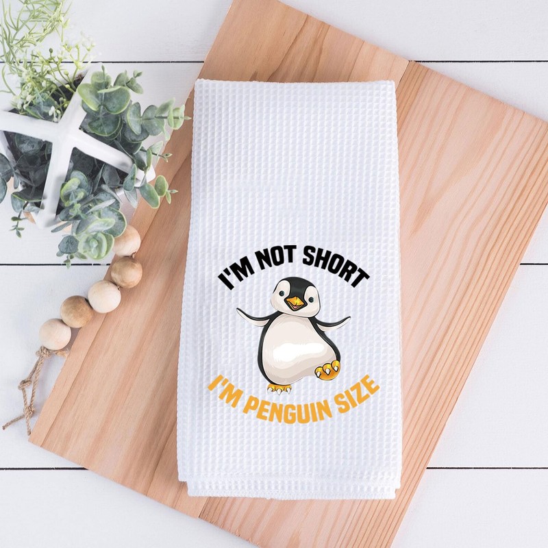 PLITI Penguin Kitchen Towel Penguin Lover Gift I'm Not Short