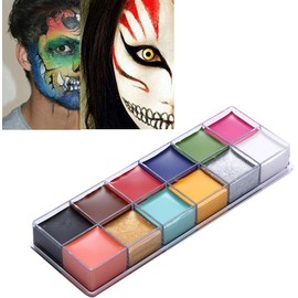 Maquillaje Corporal Profesional 12 Colores Pintura al óleo Pintura Corporal Kit de Pintura Facial Efectos Especiales Dramáticos Maquillaje Facial Pintura Grasa para Santa Navidad Cosplay Fiestas