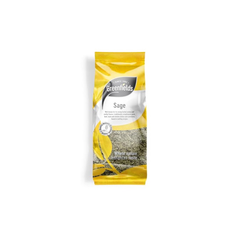 Greenfields Sage 50g, Premium Quality Dried Sage, Free From Additives