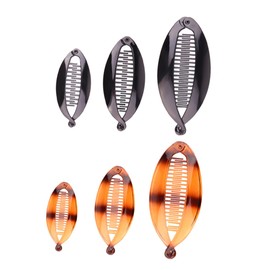 Vaguelly 6Pcs Classic Resin Banana Hair Clips Durable Hair Clamps for Ponytails Vintage Style for Everyday Use for Yoga Swimming and More