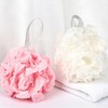 Bath Sponge, Set of 2 Shower Sponges, Pink and White