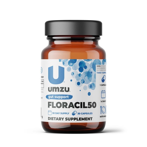 UMZU Floracil50-50 Billion CFU - Support Gut Health, Immune System & Digestion - with Lactobacillus reuteri, Lactobacillus rhamnosus & Bifidobacterium - 30 Day Supply - 30 Capsules
