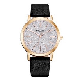 OFFCUP Women's Leather Quartz Watch, Leather Strap Ladies Watches, Analog Quartz with Watches Starry Dial, 3 Hand Quartz Watch, Premium Fashion Wrist Watch for Women Ladies Girls (Black)