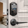 TEEHO TE002L Fingerprint Door Lock with 2 Lever Handles, Keyless