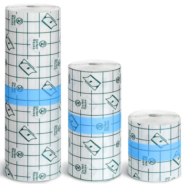 Tondiamo 3 Pieces Waterproof Bandage Tattoo Aftercare Bandage Clear Adhesive Bandages Transparent Stretch Adhesive Bandage Dressing Tape, 3 Sizes (Smaller Size)