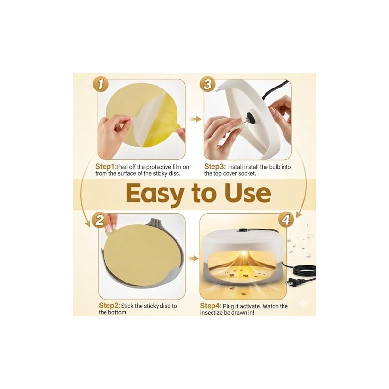 4 Packs Flea Traps for Inside Your Home, Effective Flea
