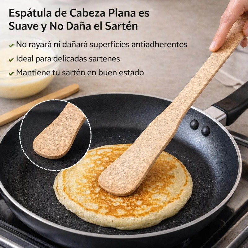 2 Pzs Espátula Para Crepas Palitas Creperas Cocina Natural Natural