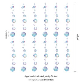 Decor365 Decor365 Little Mermaid Party Decorations Purple Blue Bubble Garlands Hanging Bubbles Streamer Banner Backdrop Decor Ocean Theme Under The Sea Decor Beach Pool Side Girls Birthday Party Supplies