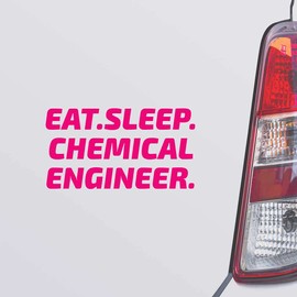 Custom Brother - EAT Sleep Chemical Engineer Pink Color Car Laptop Wall Bumper Decal Sticker, DesW55