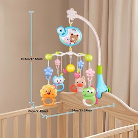Cute Baby Crib Toy with Music & Light, Baby Hanging Sensory Toy for Cribs, Nursery Musical Light Up Toy for Bassinets Toy with Time Setting Function, Hanging Newborn Infant Girls Boys Toys, Rattle Maracas Sensory:_Pink_1 Box