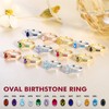 DAYBYDAY April Birthstone Ring 925 Sterling Silver CZ Cubic Zirconia