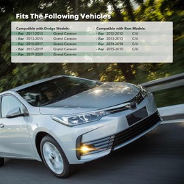 YHTAUTO Fog Light Cover Fits Dodge Grand Caravan 2011-2020, Ram C/V 2012-2015, Front Bumper Lamp Trim Cover Fog Light Bezel Left Driver & Right Passenger