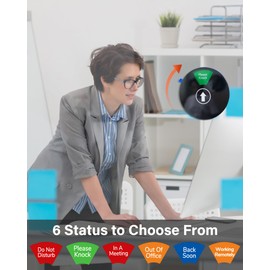 Door Sign 6 Options-Do Not Disturb,Out Of Office,In A Meeting,Please Knock,Back Soon,Working Remotely,Privacy Office Sign for Door 6 Inch