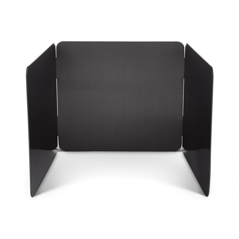 HIC Kitchen 3-Sided Splatter Guard, Non-Stick Carbon Steel, Heat Safe,