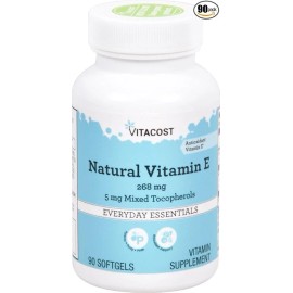 Vitacost Natural Vitamin E - 268 mg (400 IU) 90 Softgels Exp 2/27