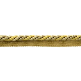 DÉCOPRO 1cm (3/8") Decorative Twisted Rope Cord Trim with Lip 0038MLT, Chestnut Gold # CL02 (Coin Gold, Beige, Brown) Sold by The Yard (0.9m/3 ft/36)