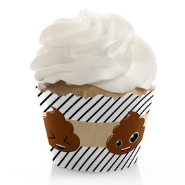 Party 'Til You're Pooped - Poop Emoji Party Decorations - Party Cupcake Wrappers - Set of 12